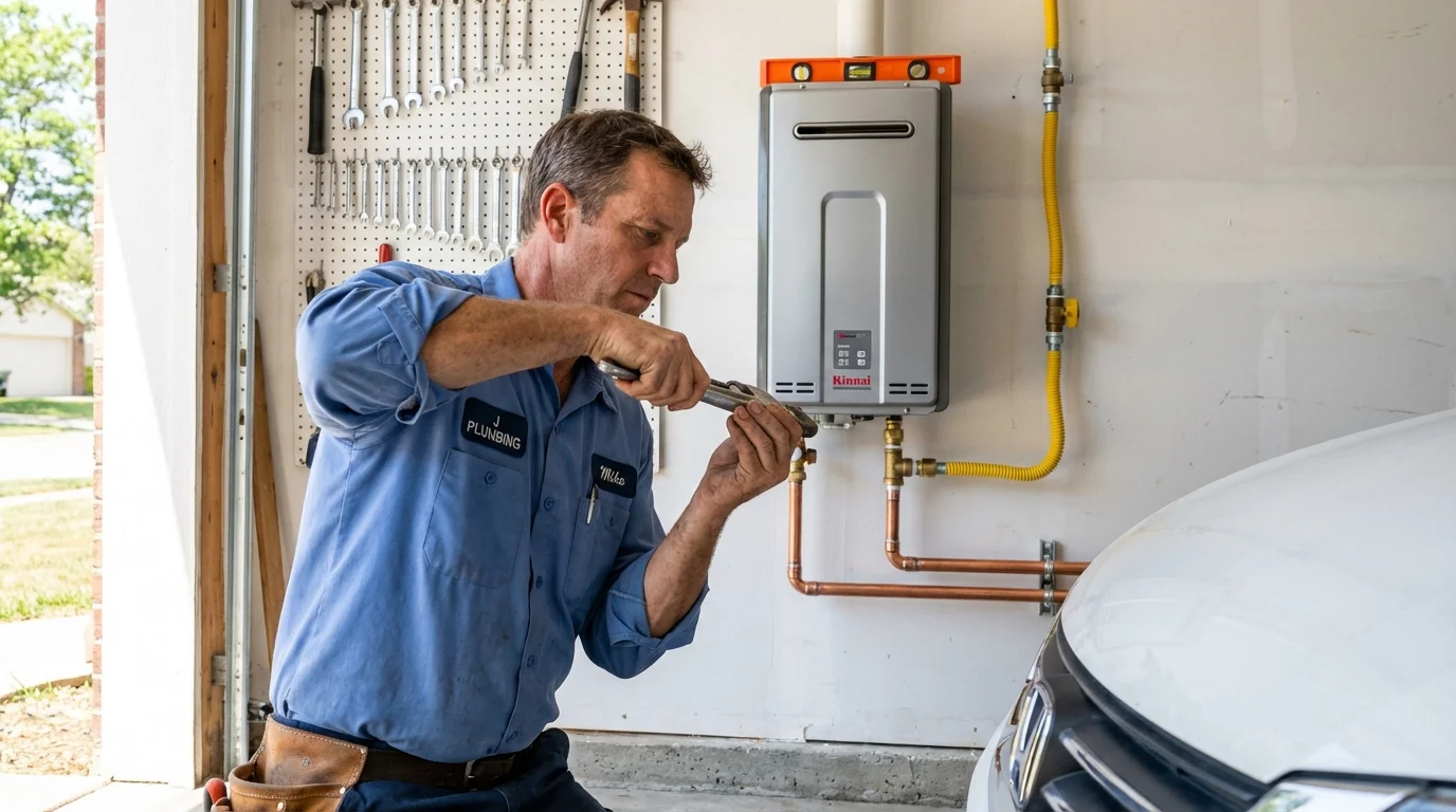 Tankless water heater installation by a Johns Plumbing LLC plumber in Amsterdam